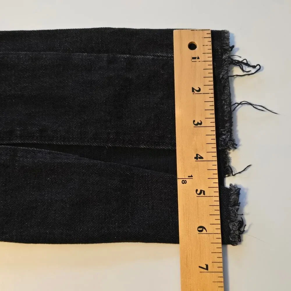 Abercrombie & Fitch Curve Love Jeans Womens 2R Black Skinny High Rise Split Hem